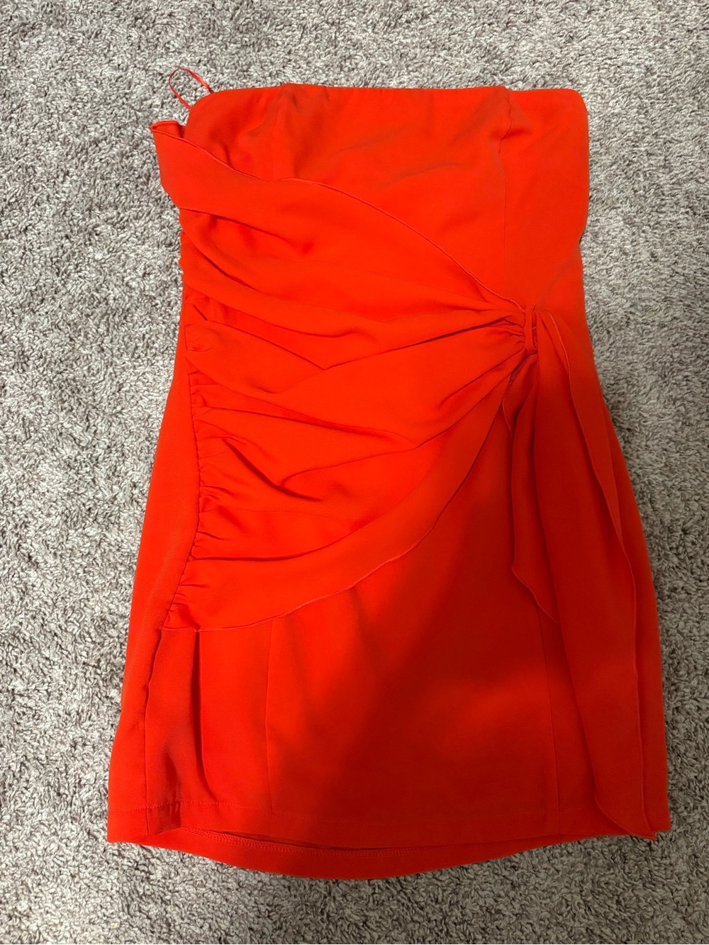 superdown Red Strapless Ruched Mini Dress